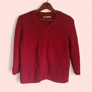 Old Navy Red Green Buttons Christmas Cardigan